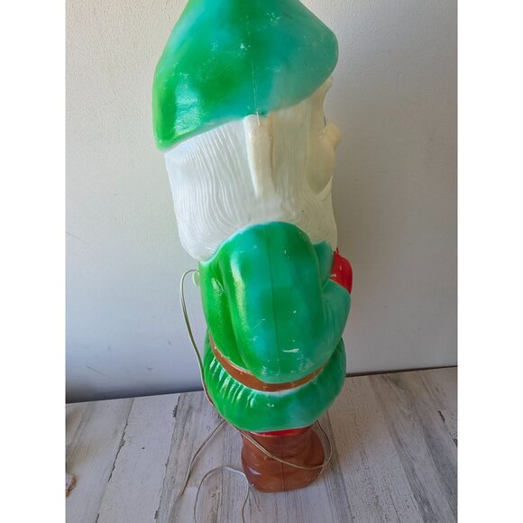 Vintage Union elf blow mold green Santa featherstone gnome mini Xmas products la - Picture 5 of 11